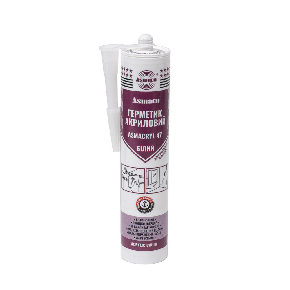 Герметик акриловый белый 280мл (530г) ОАЭ ASMACO (2732841) Киев - изображение 1