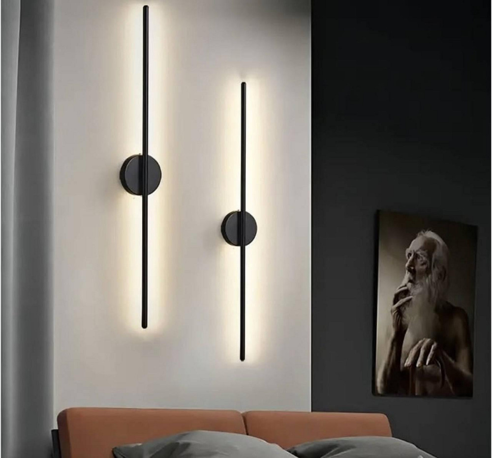 Світлодіодне лінійне бра 60 см 12W LED — настінний світильник для спальні, коридору, сучасний LED світильник ч Київ - фото 5