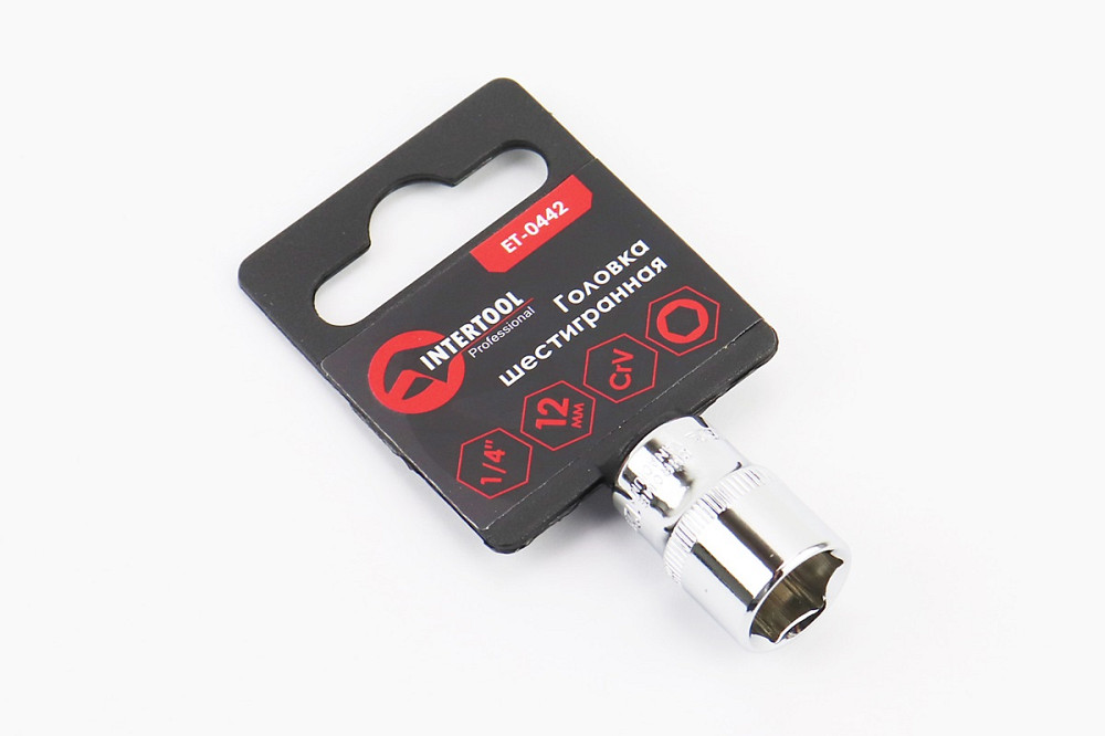 Головка торцева 6-гранна 1/4" 12мм CrV ET-0442 Київ - фото 1