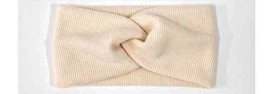 Повязка на голову из ангорки светло-бежевая Киев