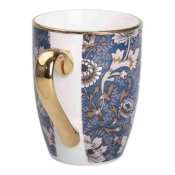 Чашка фарфоровая 400 мл с золотым ободком и ручкой Киев