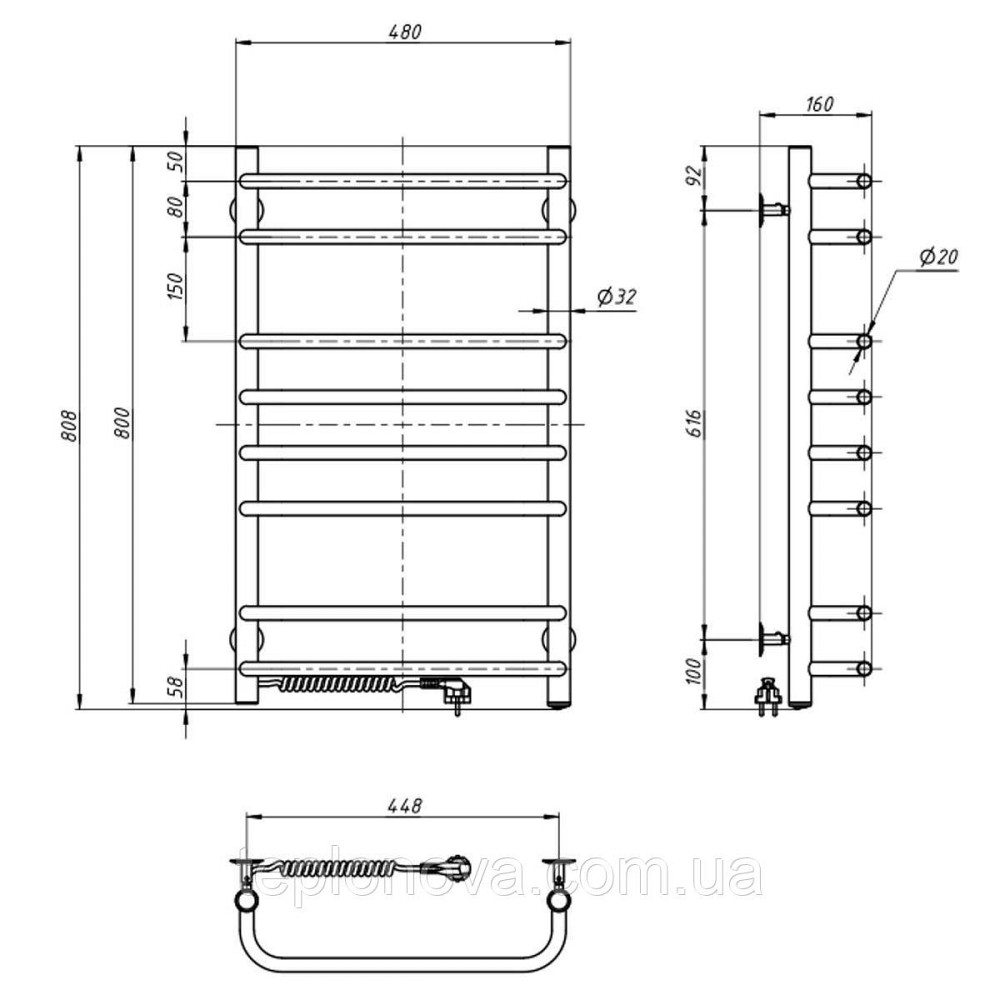 Полотенцесушитель Симфония 480х800 левый Черновцы - изображение 3
