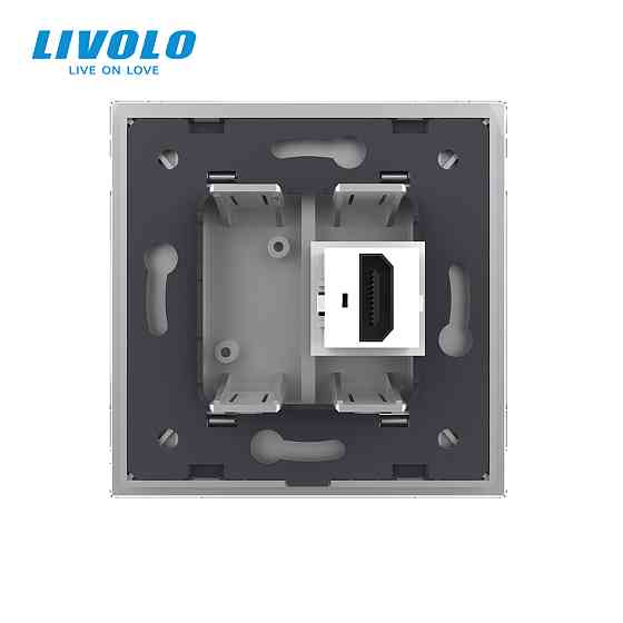 Розетка HDMI Livolo сірий скло (VL-C7FCHD-1IP) Коломыя