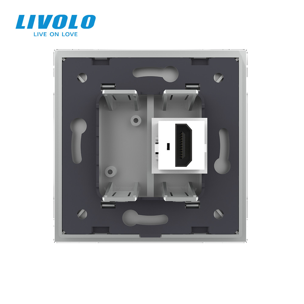 Розетка HDMI Livolo сірий скло (VL-C7FCHD-1IP) Коломыя - изображение 4