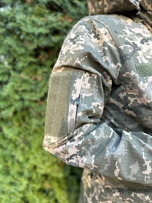 Зимний мужской бушлат (флис + синтепон) с водонепроницаемой пропиткой (Пиксель) XL Киев - изображение 4