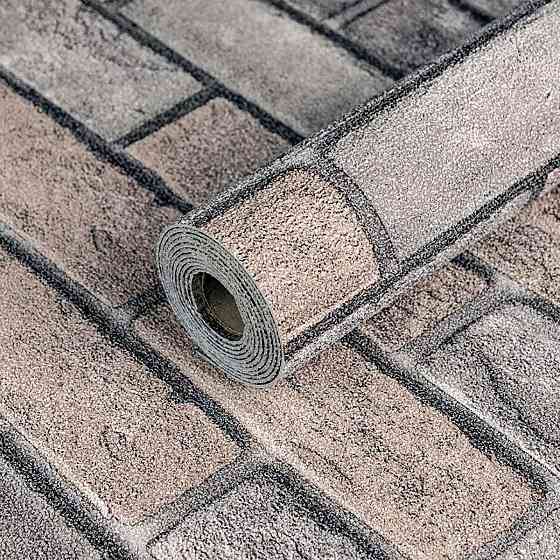 Самоклеящиеся обои под коричневый кирпич Киев