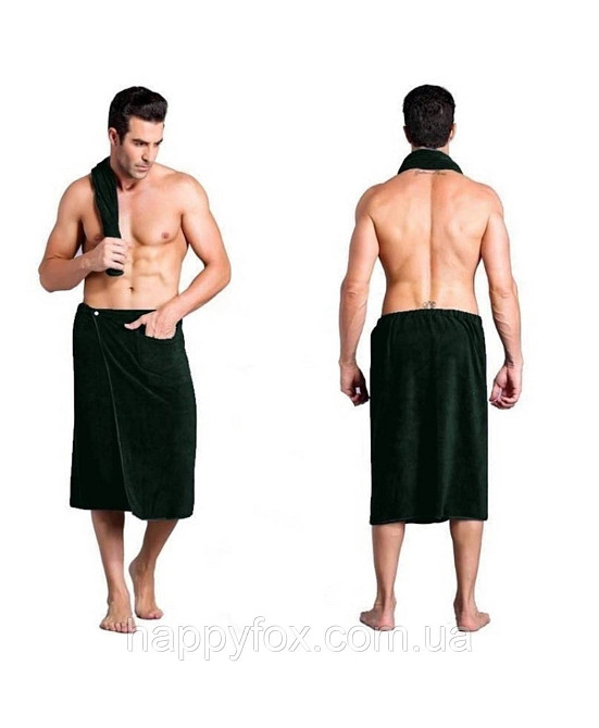 Комплект чоловічий, рушник-халат+лицьовий рушник Львов - изображение 1