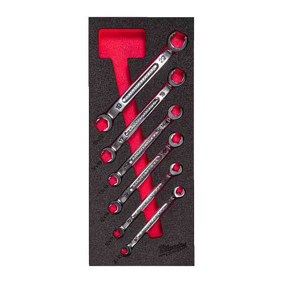 Ложемент с ключами гаечными хромированными разрезанными Flare Nut MILWAUKEE, (6шт) (45х178,5х417мм) для тележков Одесса
