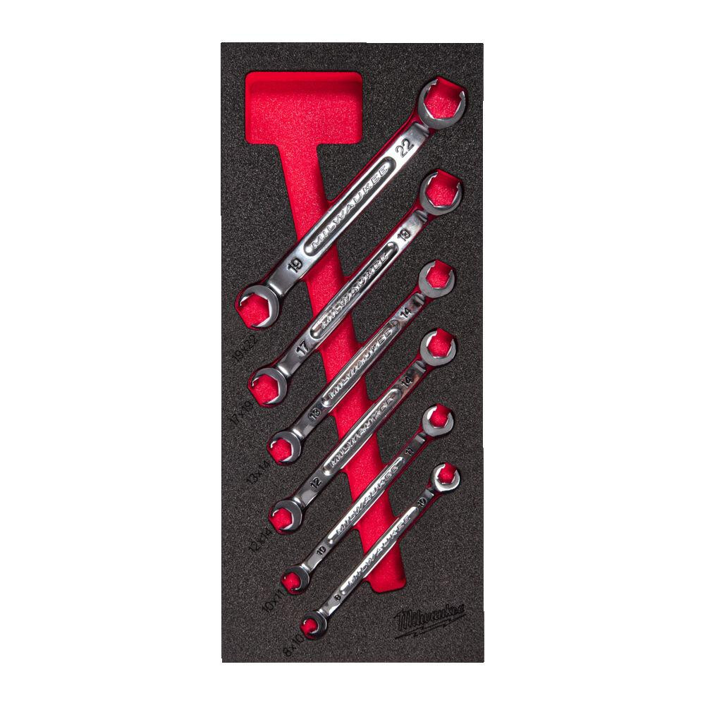 Ложемент з ключами гайковими хромованими розрізними Flare Nut MILWAUKEE, (6шт) (45х178,5х417мм) для візків Одеса - фото 1