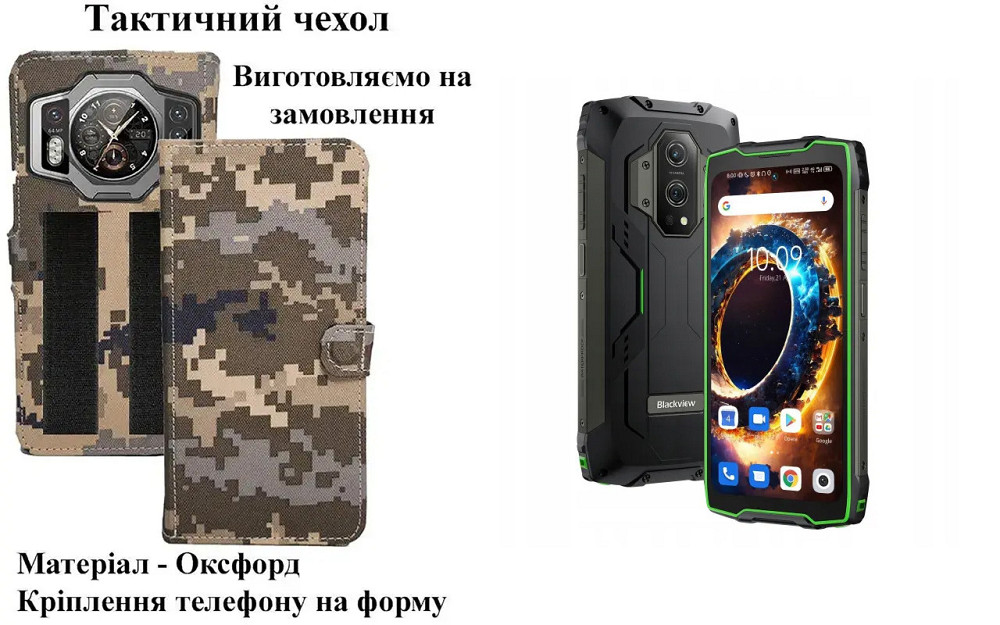 Тактический чехол для Blackview BV8800, крепится к снаряжению на липучке Киев - изображение 1