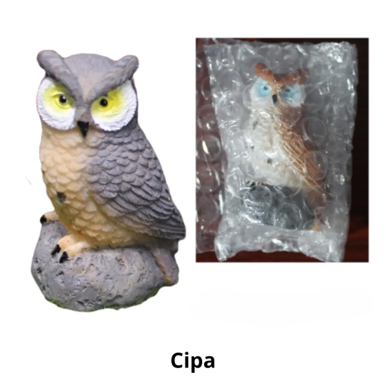 Декоративная фигурка Совы 5.5 х 3.3 см для мини-сада, флорариума, микроландшафта, микропейзажа Сіра Одесса