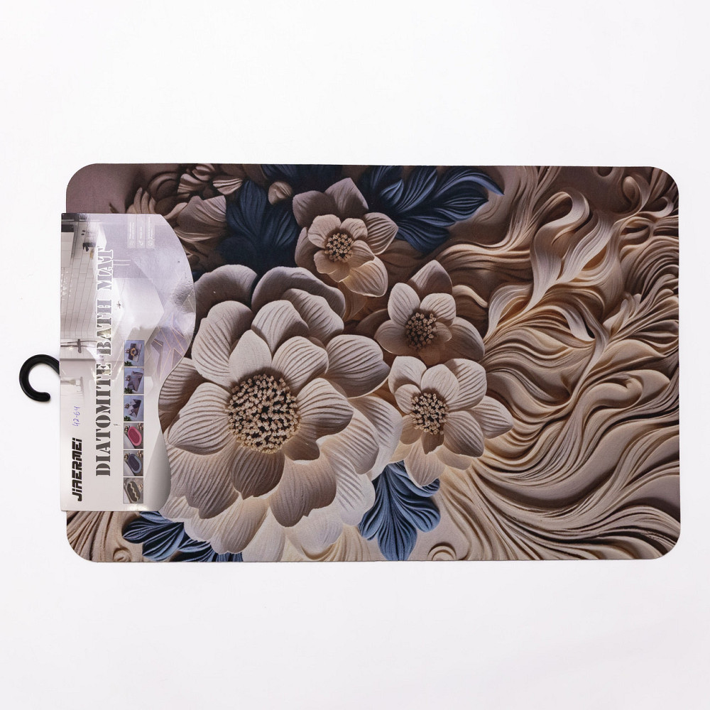 Антискользящий 3D коврик для ванной комнаты из мягкого диатомита 38×58(см) влаговпитывающий коврик для дома ванны душа и туалета Киев - изображение 2