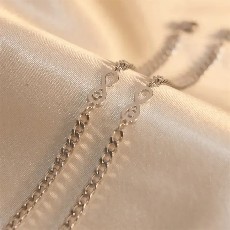 Парні браслети «Нескінченність» – набір 2 шт, сріблясті Київ - фото 4