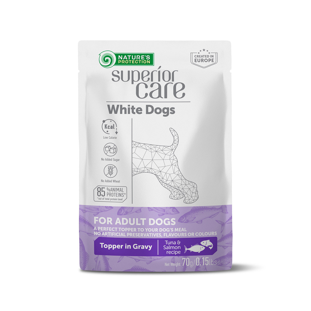 Nature's Protection Superior Care White Dogs Adult Tuna & Salmon Додатковий вологий корм для собак з білим забарвленням з тунцем і лососем, 7 Киев - изображение 1