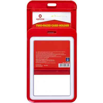 Бейдж Optima преміальний вертикальний 66х97 мм двосторонній, червоний (O45685) Вінниця