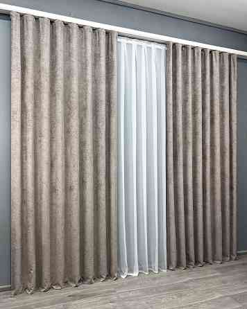 Комплект готовых штор VR-Textil Шенилл премиум VELMIRA Rich № 1929ш Тауп 150х290 см 2 шт (33-0995) Киев