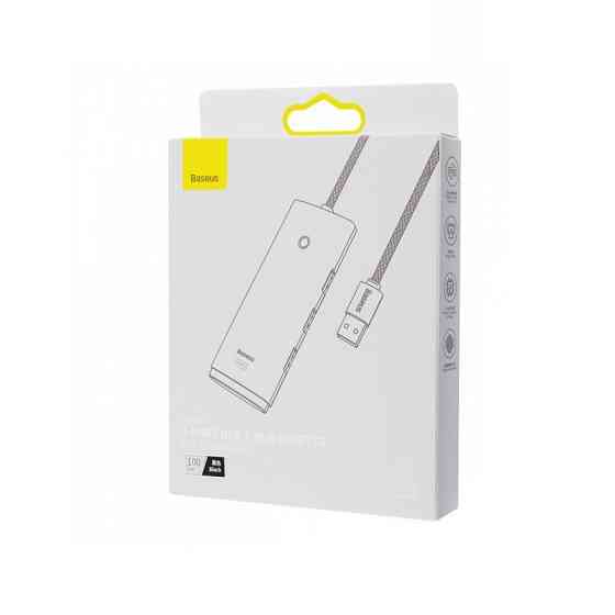 USB-хаб Baseus Lite Series 4-Port USB-A HUB Adapter (USB-A to USB 3.0*4 ) 1m Black Київ