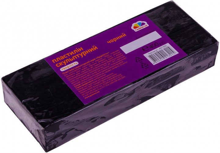 Пластилін "Гамма Нововолинськ" "Скульптурний" "Творчість" чорний 400гр. 401302, шт Київ - фото 1