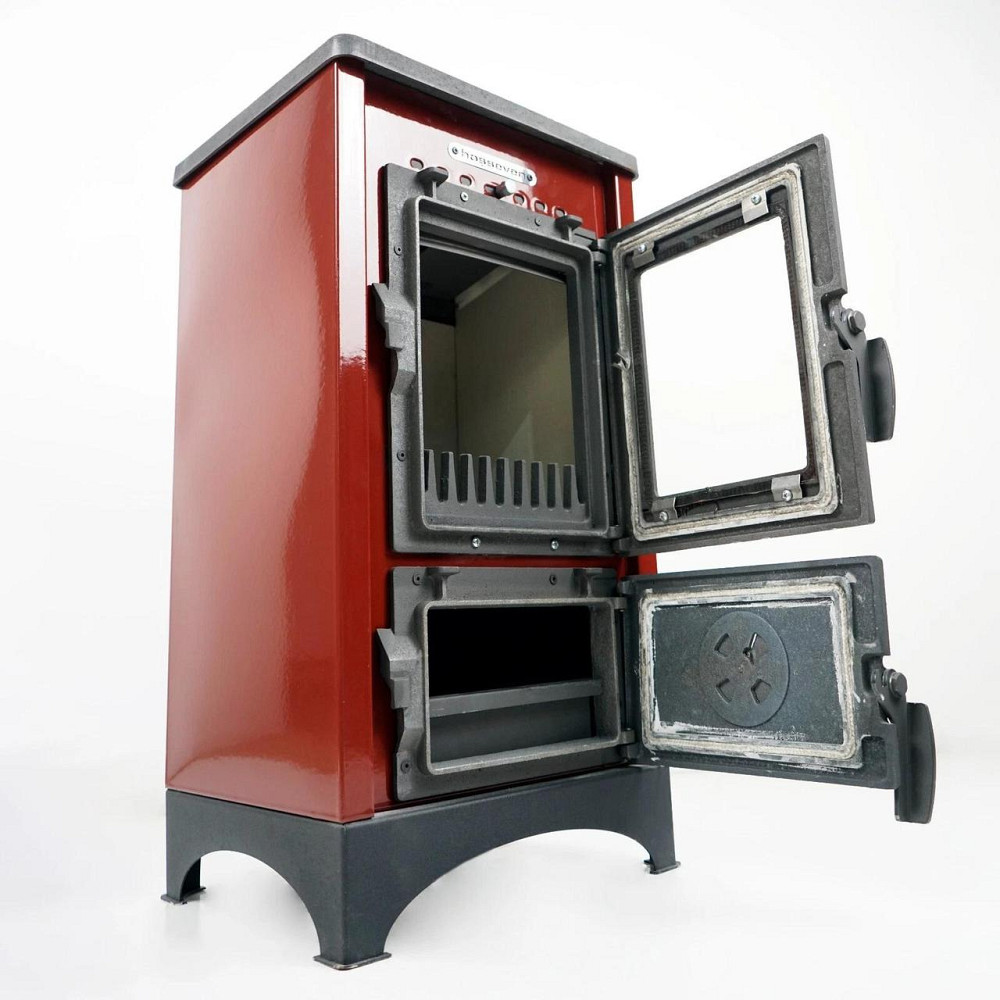 Піч-камін на дровах Hosseven 9008 MINI 7 кВт сталева буржуйка з шамотом та склом верхній димохід Туреччина Тернопіль - фото 4