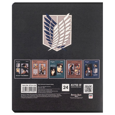 Зошит Kite Attack on Titan, 24 аркуші, лінія (AT24-239) Вінниця - фото 12