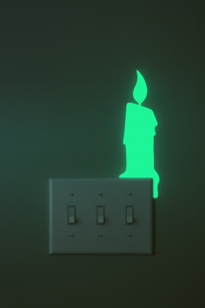 Фосфорная наклейка Свеча 13 на 4 см салатовый Киев