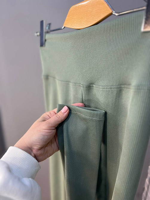 Лосини жіночі LADY HUREM 2247 рубчик широкий утягуючий пояс хакі, хакі, M Київ - фото 6