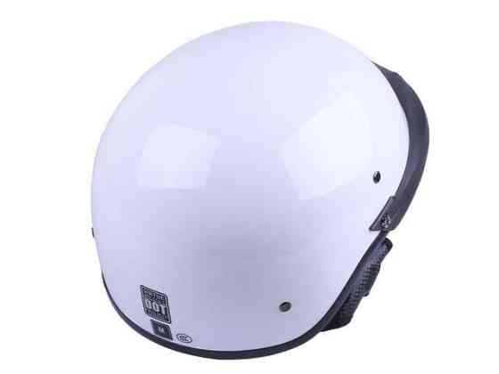 Шолом мотоциклетний MD-513-1, білий глянсовий із чорним склом, size XL Мукачево