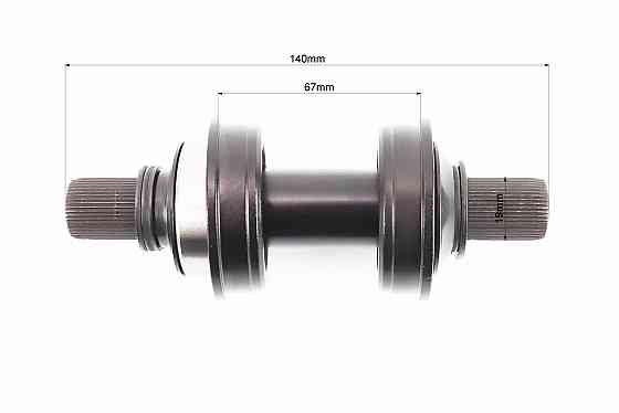 Каретка "шліци BMX 48T-19мм" 140мм, 2 пром-підшипники (19*41,28*11), KL-11F (American Type) Київ