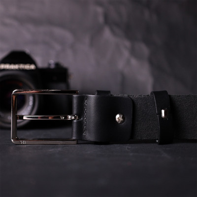 Ремінь Grande Pelle Брючний з натуральної шкіри Чорний (11676) Вінниця - фото 2