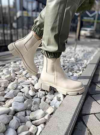 Черевики жіночі GREMMY бежеві натуральна шкіра весна-осінь высота 13 см (4305) Коломия