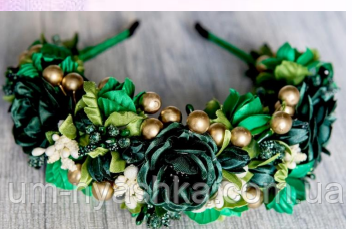 Віночок з квітами "Багатий смарагдовий" Кривий Ріг - фото 1