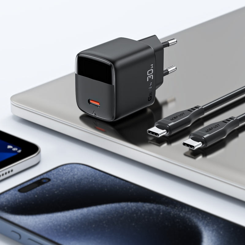 Зарядний пристрій 1xUSB-C 30W Gan A115 Fast Charger + USB-C cable black Acefast Винница - изображение 7