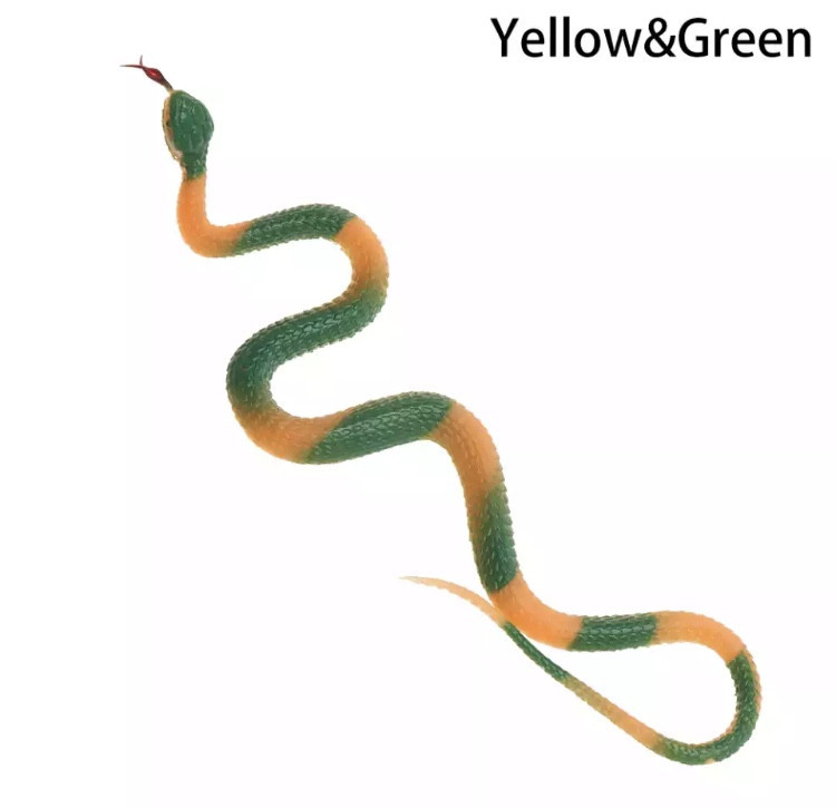 Іграшка змія 23 см зелено-жовтогий Київ - фото 1