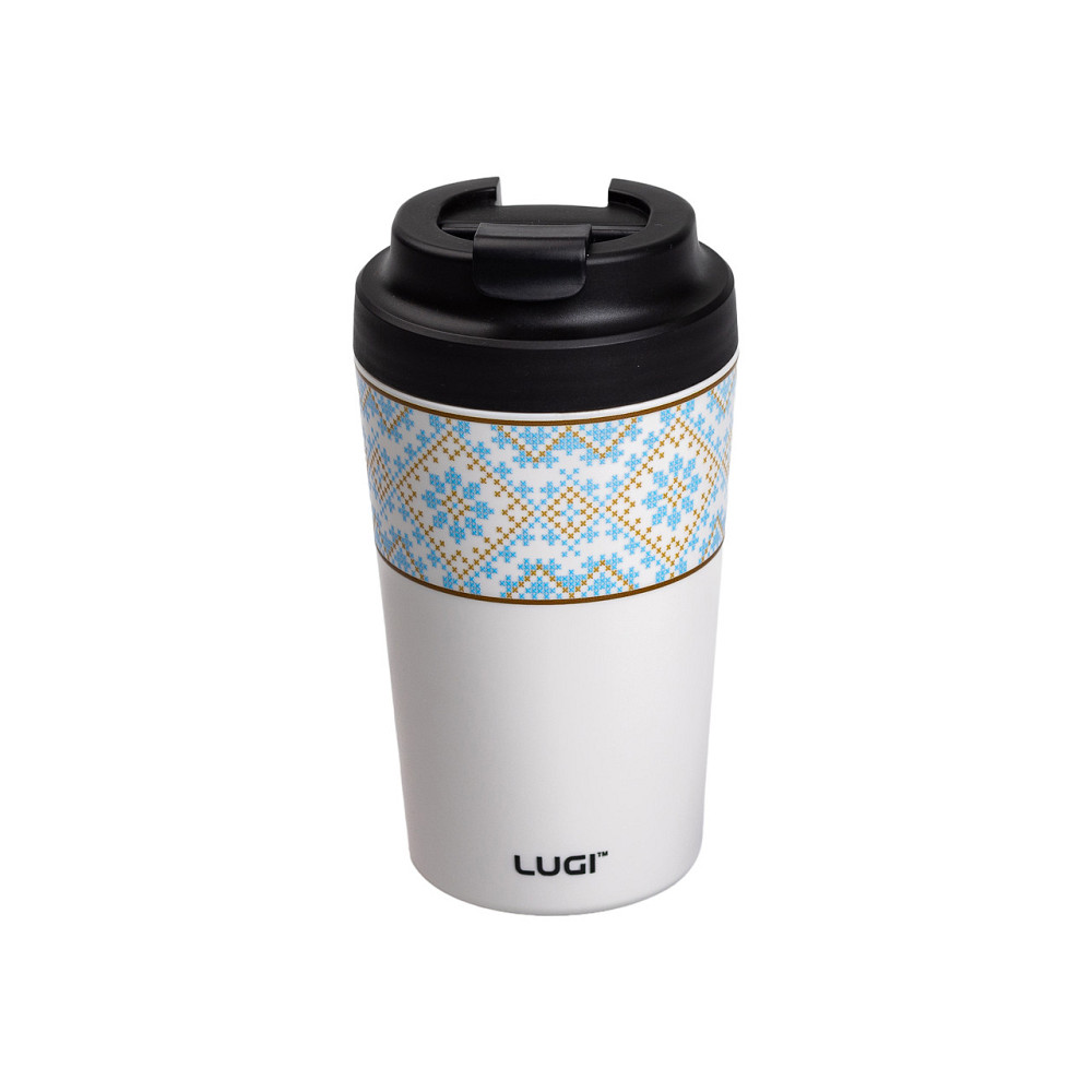 Lugi Термочашка Вишиванка з порцелянаовою колбою 380 мл біла HP-14-50W Киев - изображение 1
