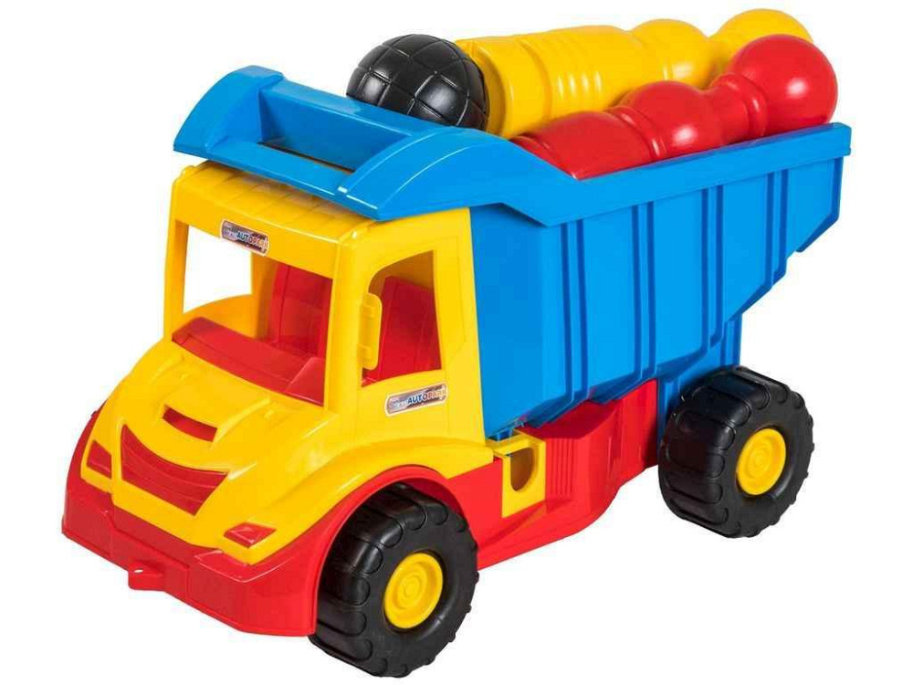 Вантажівка 4*2*26см Multi truck з кеглями арт.39220 жовтий ТМ TIGRES Київ - фото 1