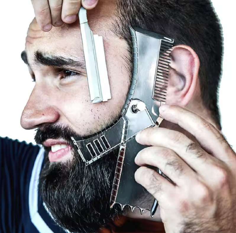 Шаблон для бороды трафарет для бороды и усов стайлер триммер для бороды прозрачный Киев - изображение 1