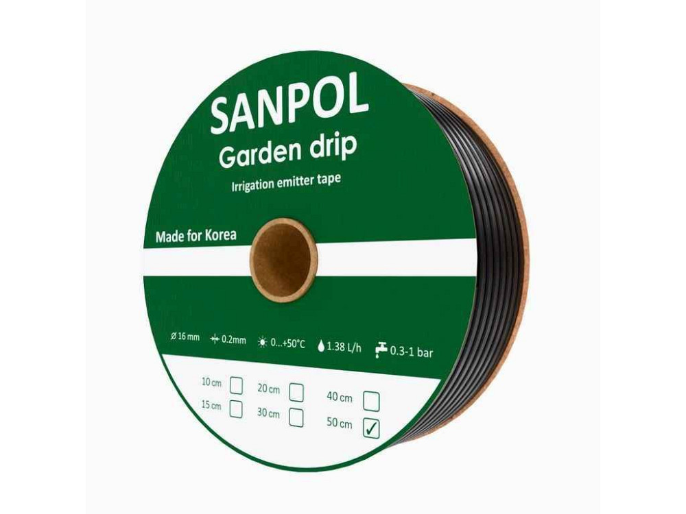 Капельная лента 1000м 16мм 1,38л/г 8mil 50см GARDEN DRIP ТМ SANPOL Киев - изображение 1