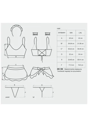 Атласний еротичний костюм покоївки Obsessive Maid set S/M, black, 5 предметів Львів