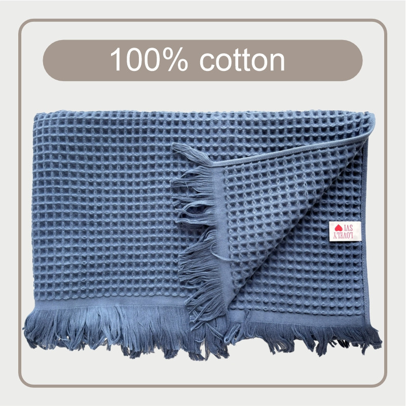 Вафельний рушник Lovely Svi - бавовна-  для ванної, готелів, спа - XXL 90х180 см -Синій (402459) Київ - фото 3