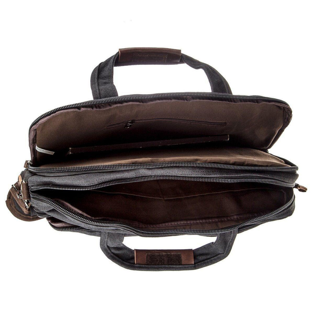 Сумка текстильна для ноутбука Vintage 20182 Чорна Київ - фото 1