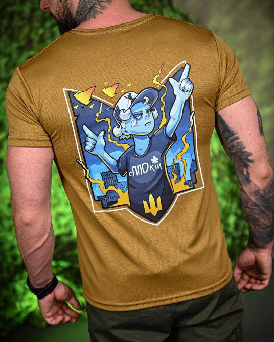 Тактическая потоотводящая футболка принт койот мужская сППОкій 52 Одесса - изображение 9