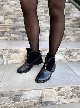 Черевики жіночі ARLETT 3 чорні натуральна кожа осінь-весна висота 9см (2198) Коломыя