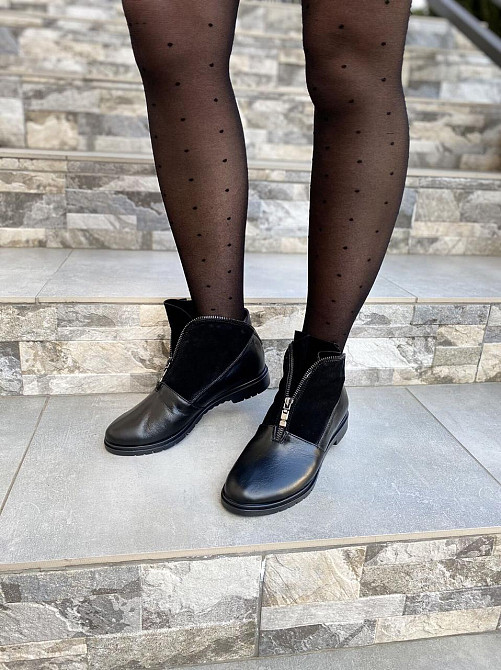 Черевики жіночі ARLETT 3 чорні натуральна кожа осінь-весна висота 9см (2198) Коломыя - изображение 3