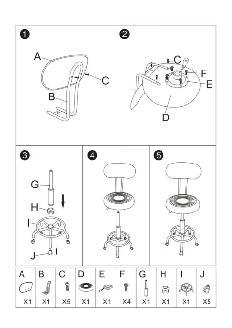 Стул косметологический без спинки на колесах с подставкой для ног, регулировка высоты Слоновая кость Киев - изображение 5
