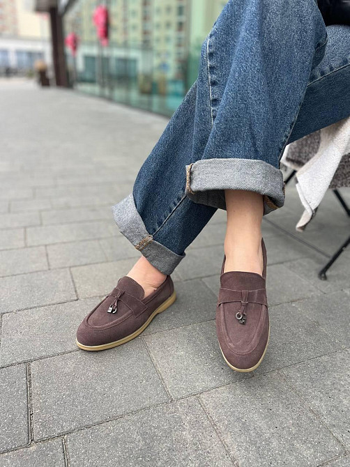 Hengji Лофери жіночі HENGJI 336-4 шоколадні (весна-осінь, замша натуральна) (5767) Коломия - фото 4