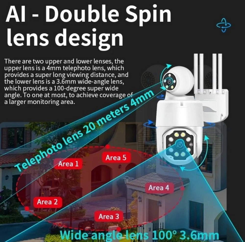 Камера Wifi 8мп 2 об'єктива ×50 зум. Харків - фото 2