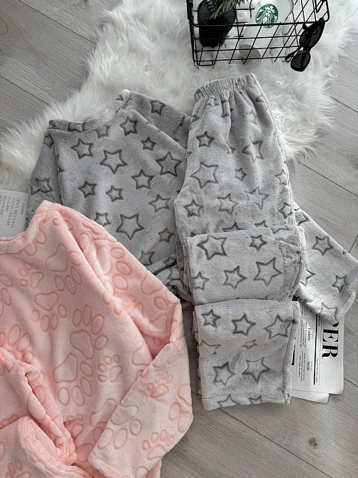 Жіноча тепла повсякденна махрова піжама турецька двостороння махра Персик, 42/44 Одеса - фото 8