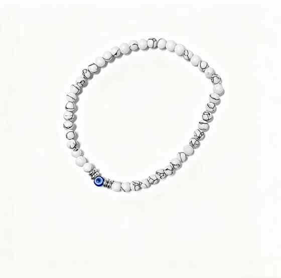 Браслет говліт 4 мм з намистиною око на еластичній нитці унісекс Київ