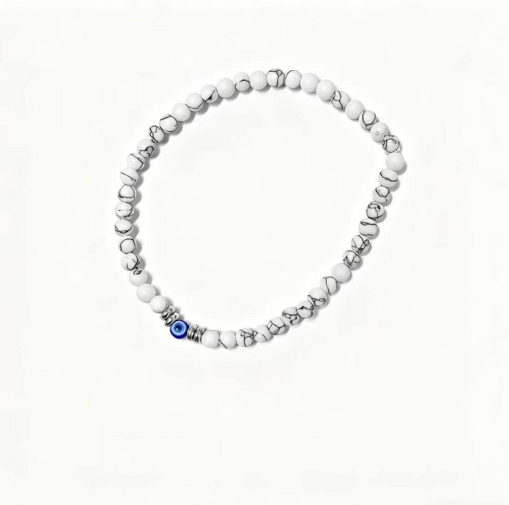 Браслет говліт 4 мм з намистиною око на еластичній нитці унісекс Київ - фото 1