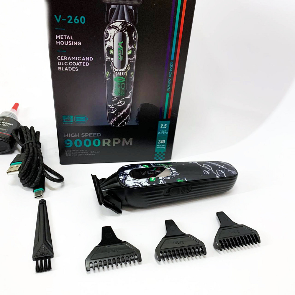 Малошумна машинка для стрижки волосся VGR V-260, Машинка для стрижки волосся професійна RL-24 Львів - фото 1
